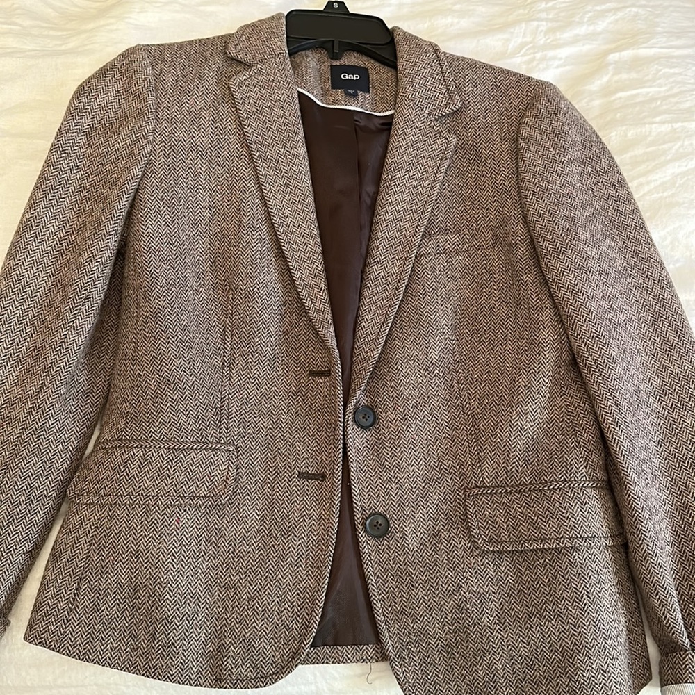 Gap Tweed Herringbone Blazer Size 8